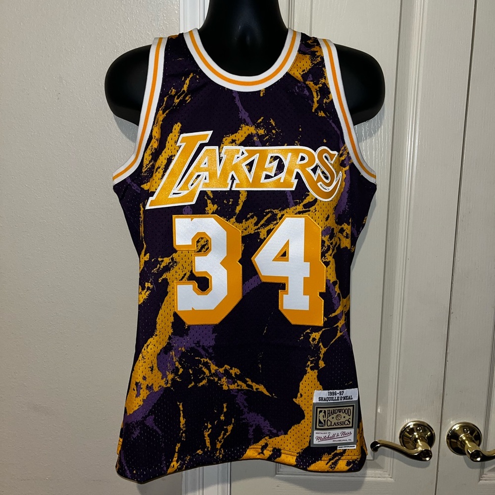 LA Lakers Mitchell & Ness Shaquille O’Neal Hardwood Classics Mens Jersey